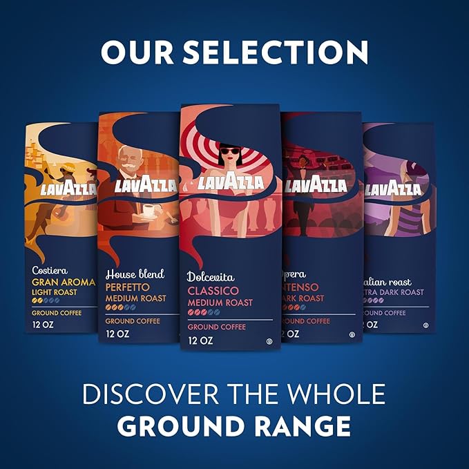 Lavazza Italian Roast Ground Coffee 12oz Bag, Extra Dark Roast (Pack of 1) - Package May Vary