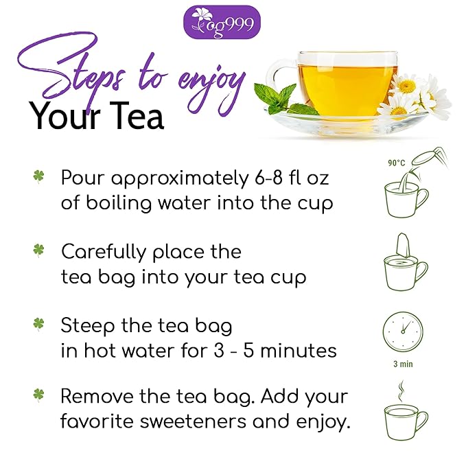 120 Lavender Flower Tea Bags, 100% Natural & Pure from Lavender Flowers. Loose Flower Lavender Herbal Tea. Lavender Flower Tea. No Sugar, No Caffeine, No Gluten, Vegan.