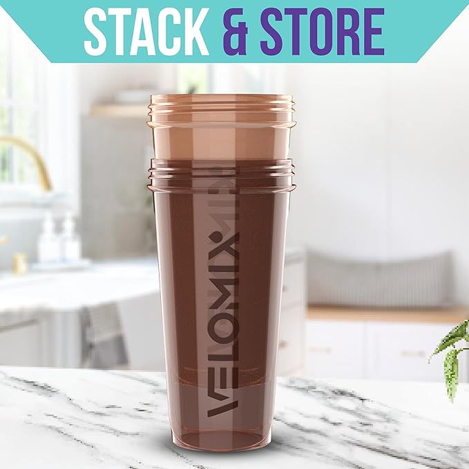 '-2 Pack- 28 oz Protein Shaker Bottles for Protein Mixes - 2x Wire Whisk | Leak Proof Shaker Cups for Protein Shakes | Protein Shaker Bottle Pack | Shakers for Protein Shakes-Brown Colors