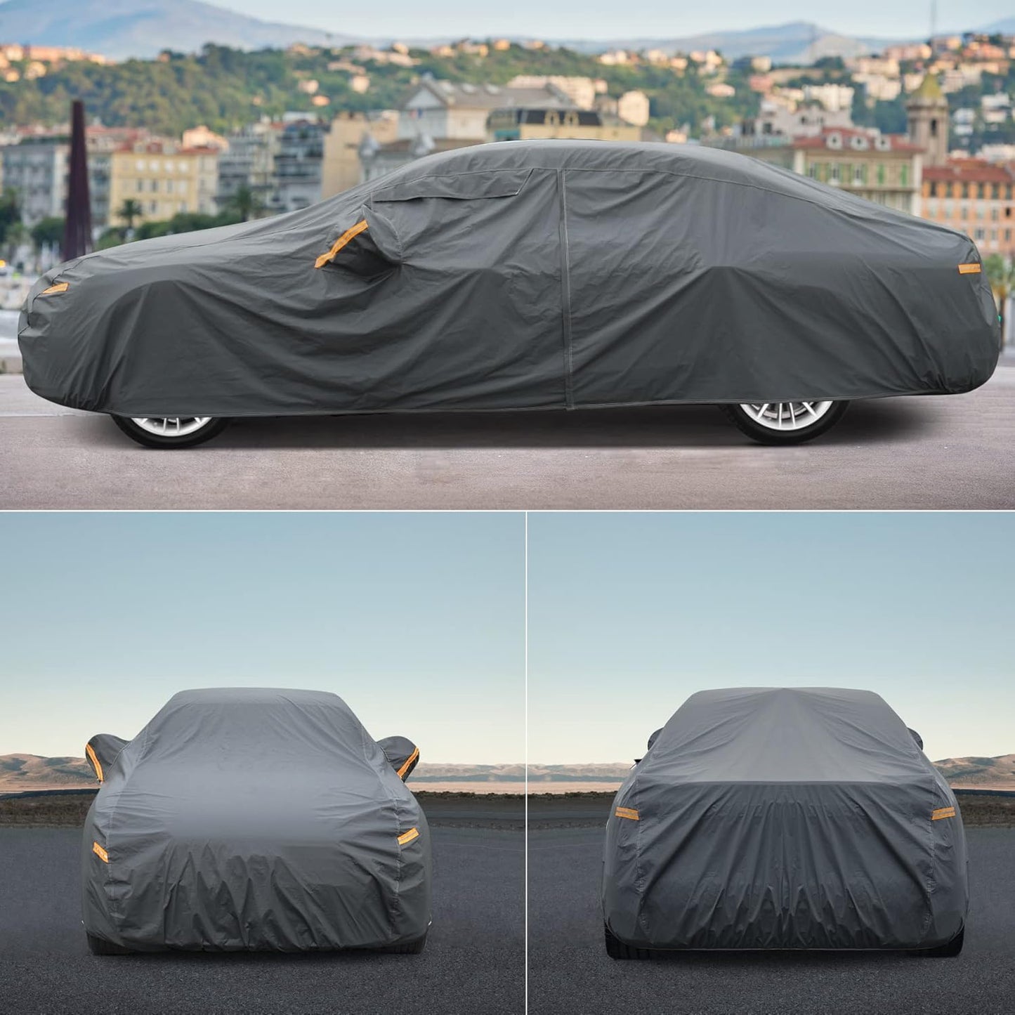 Premium Car Cover Custom Fit Subaru CrossTrek (2013-2024), 16 Layers Heavy Duty Car Cover Waterproof All Weather with Zipper Door for Sun Rain Snow Dust Uv Protection