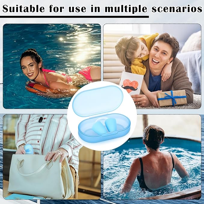 2 Pack Nose Plugs for Swimming for Adults and Kids (Age 7-12), Waterproof Soft Silicone Swimming Protectors Nose Block Nostril Plugs for Swimmers Surfers Water Sports