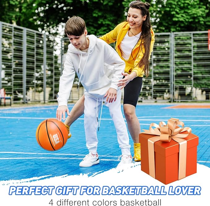 Libima 4 Pcs Rubber Basketball with Pump Official Size Indoor Outdoor Basketball Game Practice Training Kid Teen Women Men Streetbball Sport Gift Back to School