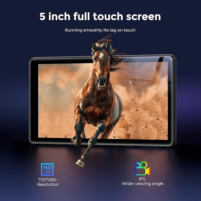 128GB MP3 Player with Bluetooth and WiFi,Music Video Player with Spotify Pandora,Amazon Music, 5" Touch Screen Android MP4 MP3 Player for Kids with Audible, YouTube, Spotify Kids,up to 256GB(Black)