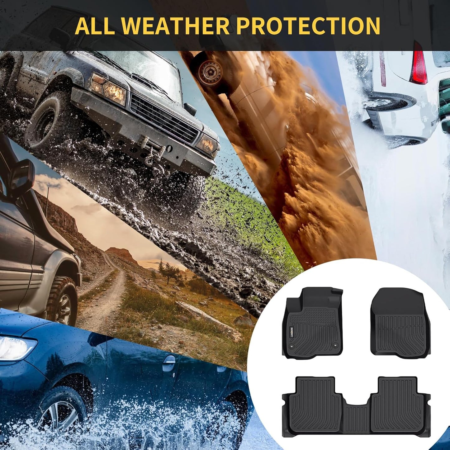 GINOWY-Floor Mats & Cargo Liner for Nissan Rogue 2014-2020(Not for Rogue Sport), TPE All Weather Rogue Car Mats Non-Slip Trunk Mat Waterproof Rogue Accessories Mats Black