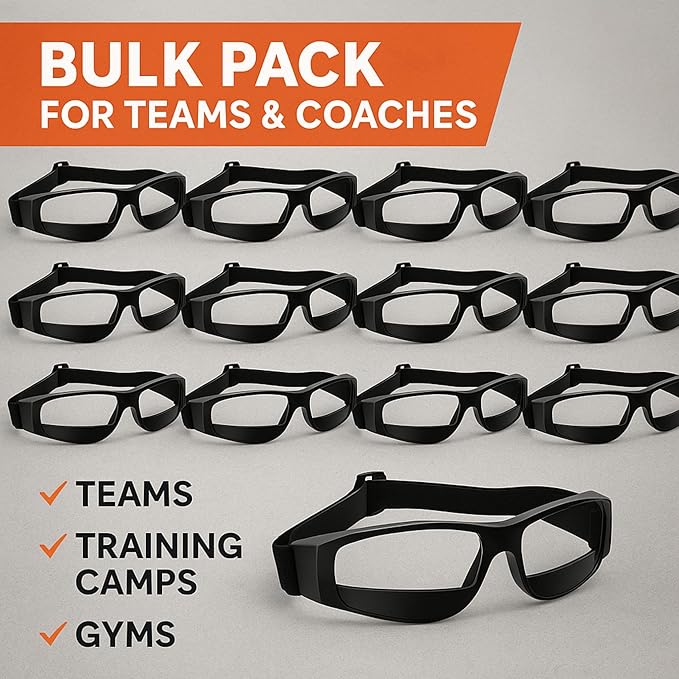 Liberty Imports 12 Pack Basketball Dribbling Goggles Adjustable Sport Training Glasses Aid for Team Training Aid Basketball Equipment Safety Specs for Adult Teenagers Youth