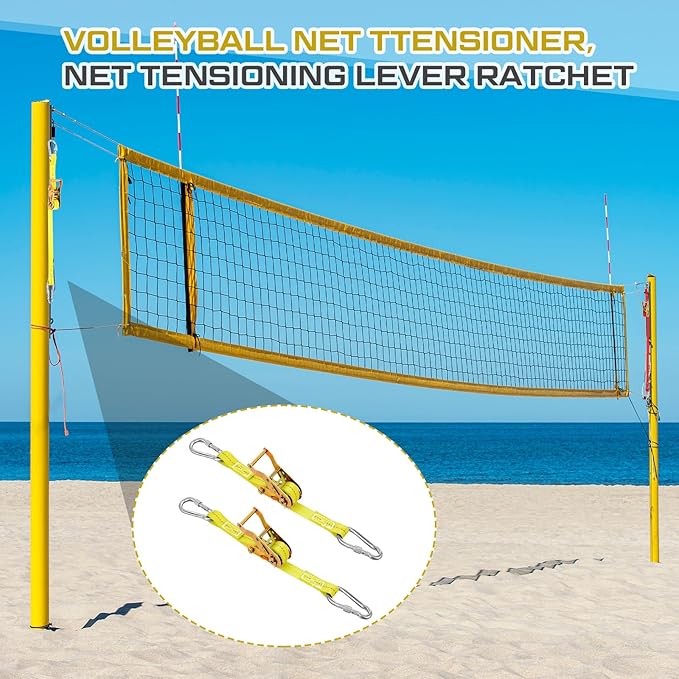 2 Pcs Volleyball Net Ratchet Strap Heavy Duty Net Tensioning Lever Ratchet Volleyball Poles Rope Tightener