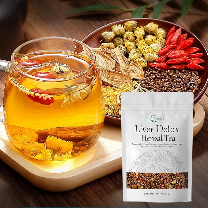 Liver Detox Herbal Tea | 20 Tea Bag,aids digestion,Caffeine-free, nine natural ingredients including milk thistle, chrysanthemum, cassia seed, etc. (2pcs)