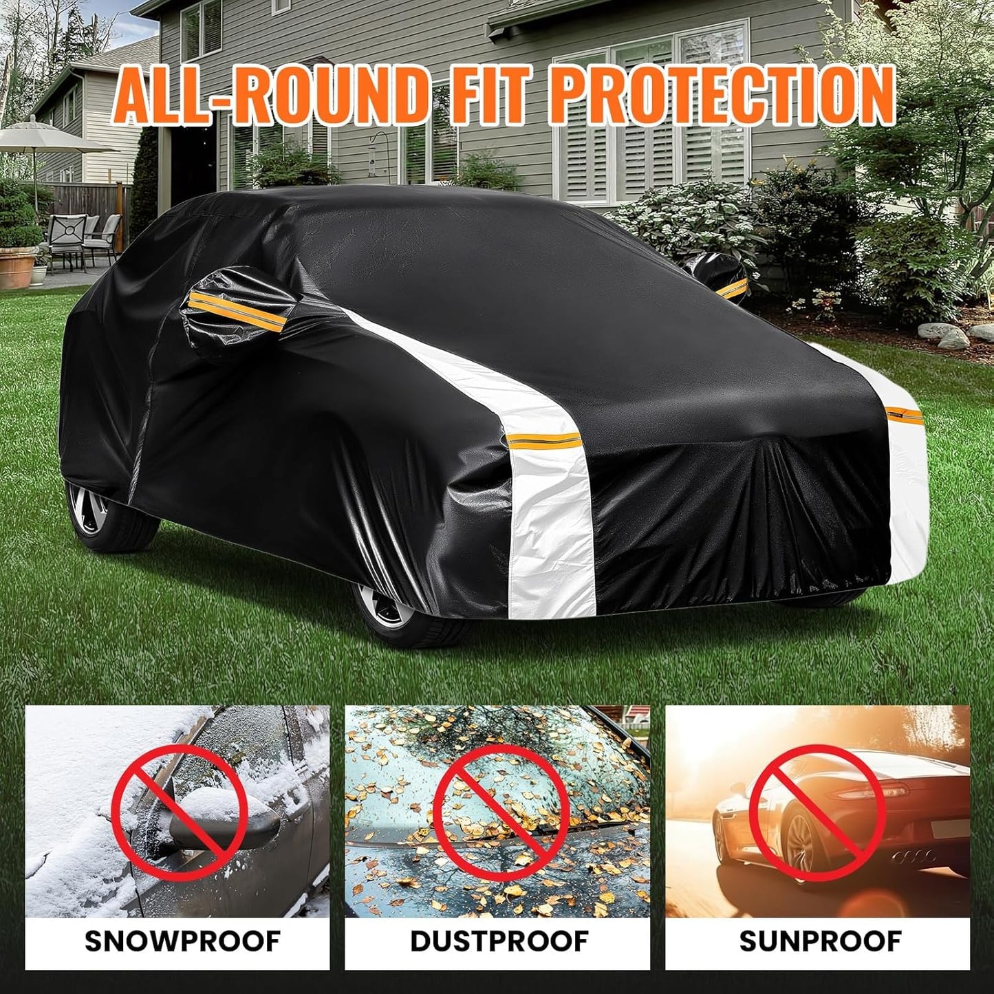 BMW X3 Car Cover 100% Waterproof All Weather, Gift with Towel, 10 Layers SUV Car Cover Custom Fit 2003-2025 BMW X3/X3M, Full Exterior Car Covers Rain Sun UV Protection with Door Zipper.