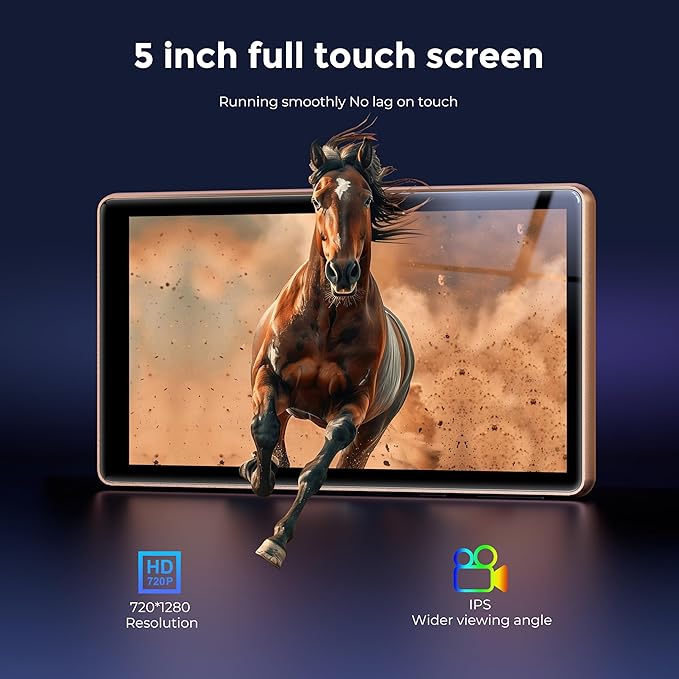 128GB MP3 Player with Bluetooth and WiFi,Music Video Player with Spotify Pandora,Amazon Music, 5" Touch Screen Android MP4 MP3 Player for Kids with Audible, YouTube, Spotify Kids,up to 256GB (Gold)