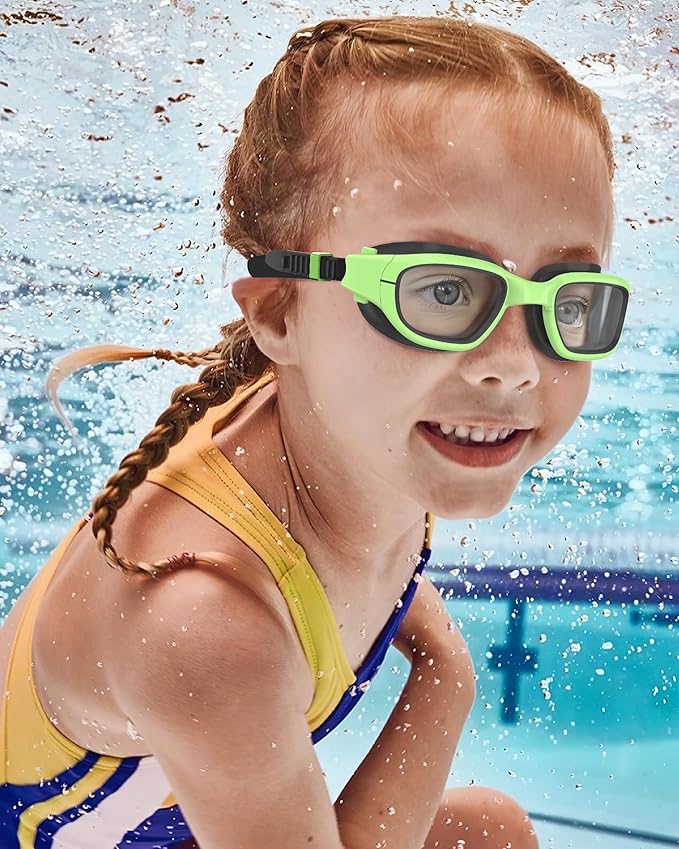Kids Swim Goggles,Swimming Goggles for Kids 6-14, Anti-Fog UV Protection Pool Glasses for Boys Girls