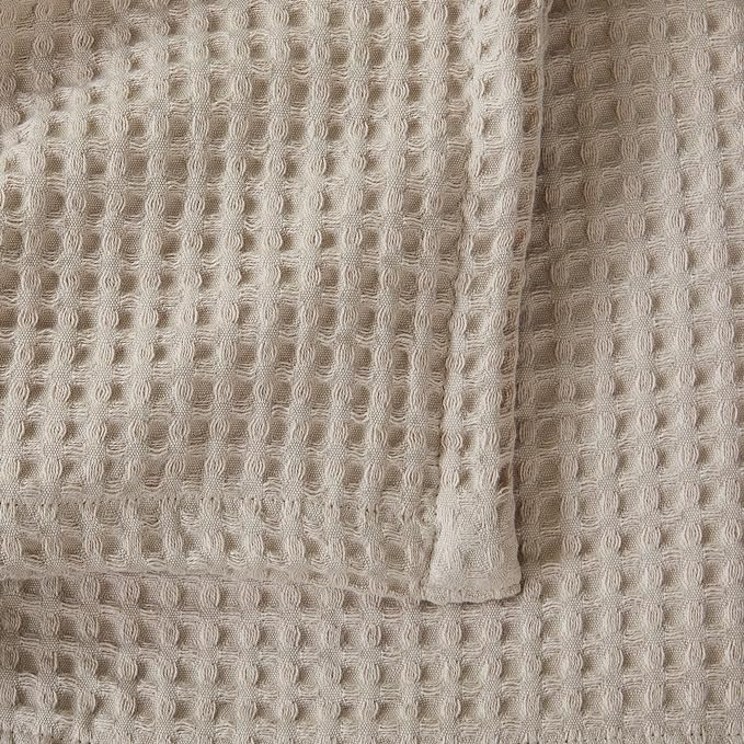 100% Cotton Waffle Weave Bed Blanket | Soft, Breathable, and Lightweight Blanket for All-Season | Perfect for Layering | Brielle Collection (Full/Queen, Taupe)