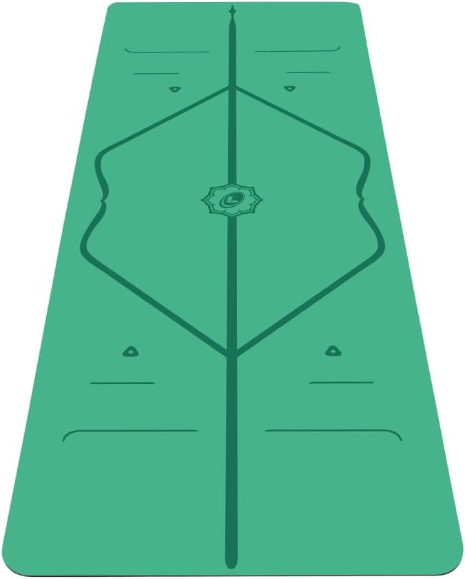 Liforme Original Yoga Mat – Free Yoga Bag Included - Patented Alignment System, Warrior-like Grip, Non-slip, Eco-friendly, sweat-resistant, long, wide, 4.2mm thick mat for comfort