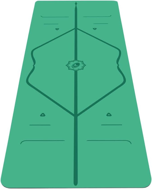 Liforme Original Yoga Mat – Free Yoga Bag Included - Patented Alignment System, Warrior-like Grip, Non-slip, Eco-friendly, sweat-resistant, long, wide, 4.2mm thick mat for comfort