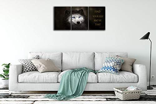 3 Panels Wolf Picture Motivational Wall Art Inspirational Canvas Painting Pictures Modern Entrepreneur Quotes Posters Prints Artwork for Home Office Decor House Decorations Class Room School to Hang