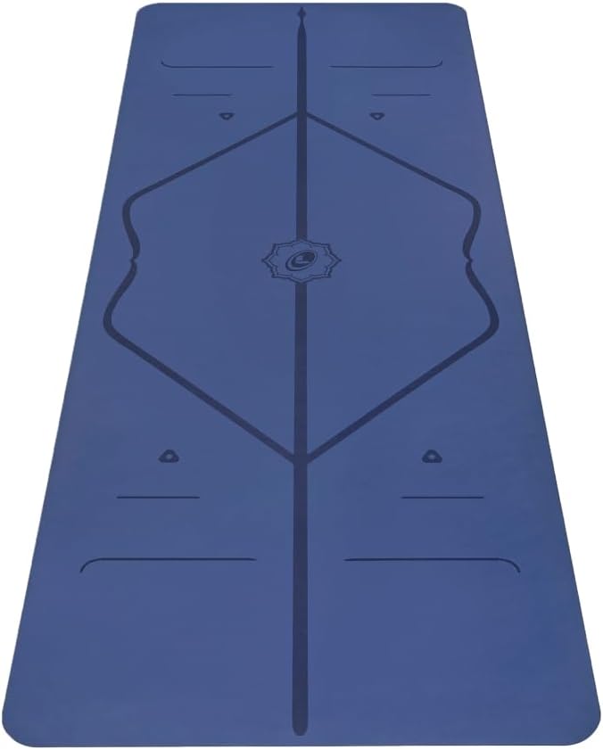 Liforme Original Yoga Mat – Free Yoga Bag Included - Patented Alignment System, Warrior-like Grip, Non-slip, Eco-friendly, sweat-resistant, long, wide, 4.2mm thick mat for comfort