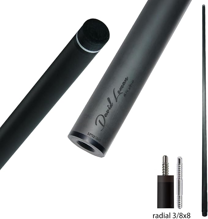 29.13" /Radial Wavy 3/8-10 3/8-11 3/8-14 Uni-Loc 5/16-18 Carbon Pool Cue Single Shaft, Low Deflection Technology, Ultra-Smooth, pro Taper, Easy to Control