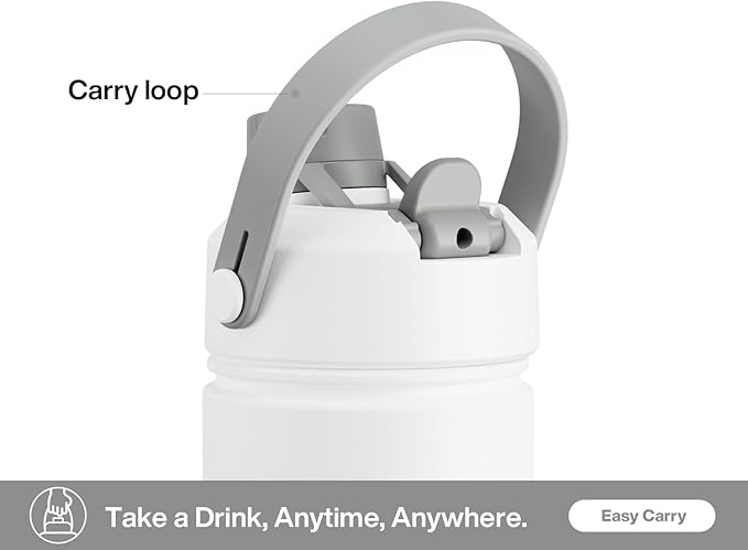 26 oz Insulated Water Bottle with 2-in-1 Straw and Spout Lid, Glow-in-the-Dark, 24H Cold, Leakproof, Fits in Car Cup Holder, Stainless Steel for Sports, Travel, and School (Luminous Flutter)