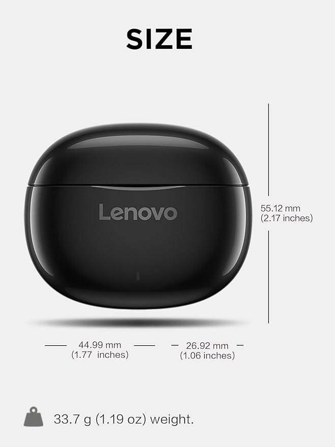Lenovo E310 True Wireless Stereo Earbuds Bluetooth 5.3 ENC Noise-Cancelling Black In-Ear Headphones 13mm Speaker Type-C Charging 20h Battery Life for Music Calls Comfortable Fit Wireless Earbuds