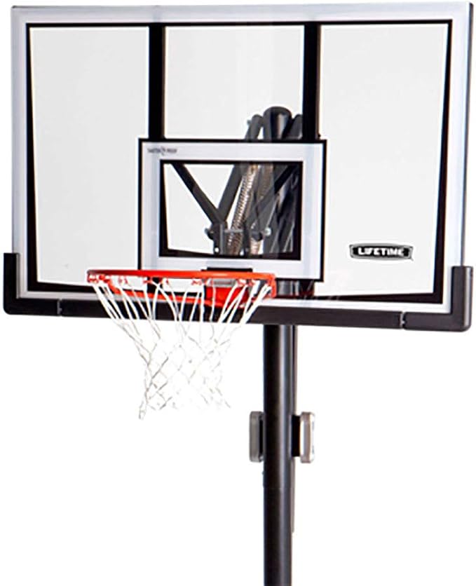 Lifetime 90061 Portable Basketball System, 52 Inch Shatterproof Backboard,Black
