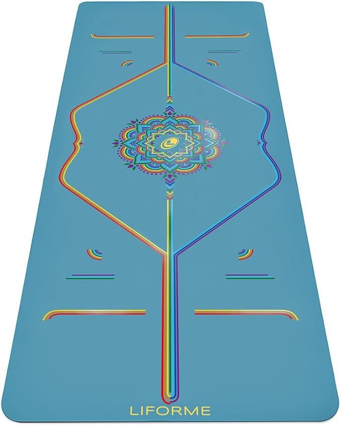 Liforme Printed Yoga Mat Collection - Free Yoga Bag Included - Patented Alignment System, Warrior-like Grip, Non-Slip, Eco-friendly, Sweat-resistant, Long, Wide and Thick for Comfort