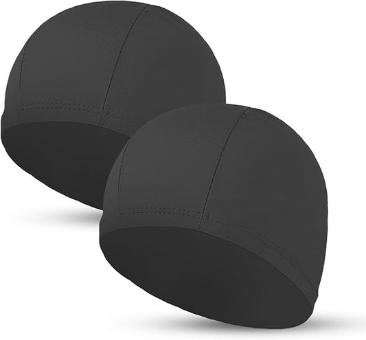 2pcs Cloth Swim Caps for Both Women & Men & Kids Fabric Durable Non-Waterproof Elastic Swimming Pool Cap Bathing Cap for Long and Short Hair