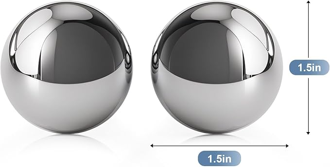 1.5-inch Baoding Balls with Chime: Stainless Steel Baoding Balls, Hand Massage, Meditation Balls — Suitable for Home/Office Exercise, Stress Relief, Anxiety Reduction, and as Holiday Gifts