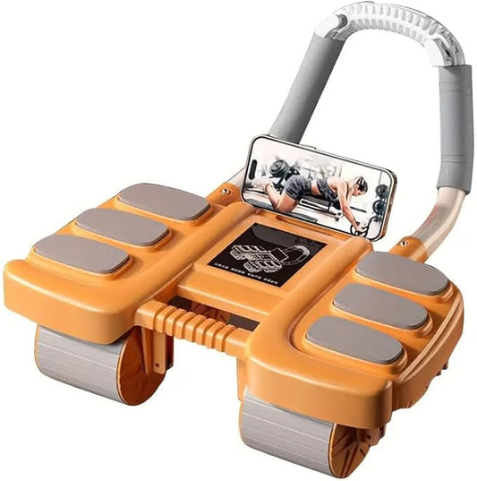 2025 New Automatic Rebound Ab Roller Wheel with Elbow Support & 4-Wheel Design - Core Exercise Equipment for Home Gym, Abdominal Workout Machine for Men/Women, Belly Fat Burner,Portable Fitness Roller Wheel