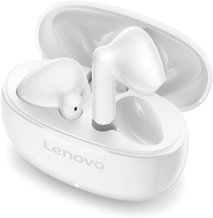 Lenovo E310 True Wireless Stereo Earbuds Bluetooth 5.3 ENC Noise-Cancelling with 13mm Speaker Type-C Charging 20h Battery Life for Music Calls Comfortable Fit Wireless - White