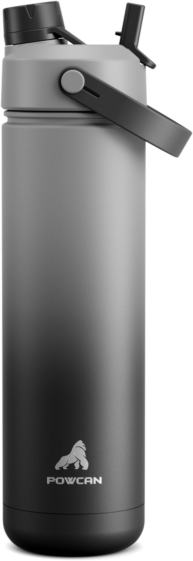 26 oz Insulated Water Bottle with 2-in-1 Straw and Spout Lid, Keep Cold 24H, Leak-Proof, Fits in Car Cup Holder, Stainless Steel Water Bottle for Sports, Travel, Gym, and School (Obsidian)