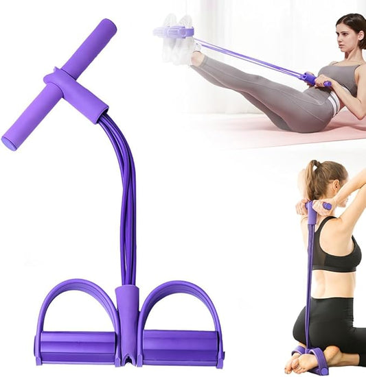 21 Fitness Resistance Bands-4 Tube Pedal Ankle Puller, Elastic Yoga Pedal Puller Resistance Band, Stretching Bands for Arm and Leg Workouts Abdomen, AB Training Auxiliary Device for Women Men