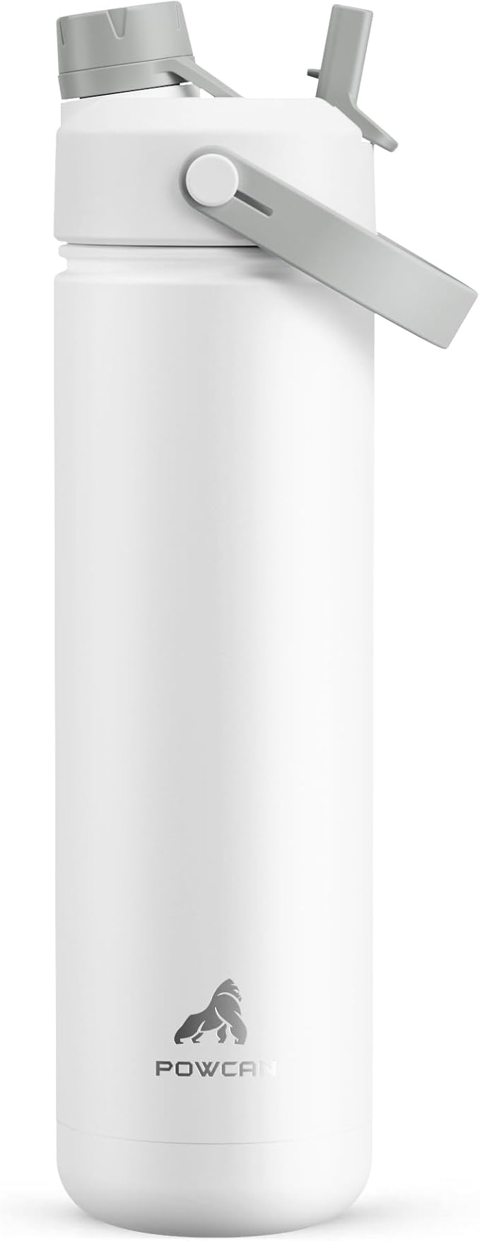 26 oz Insulated Water Bottle with 2-in-1 Straw and Spout Lid, Keep Cold 24H, Leak-Proof, Fits in Car Cup Holder, Stainless Steel Water Bottle for Sports, Travel, and School (Polar)