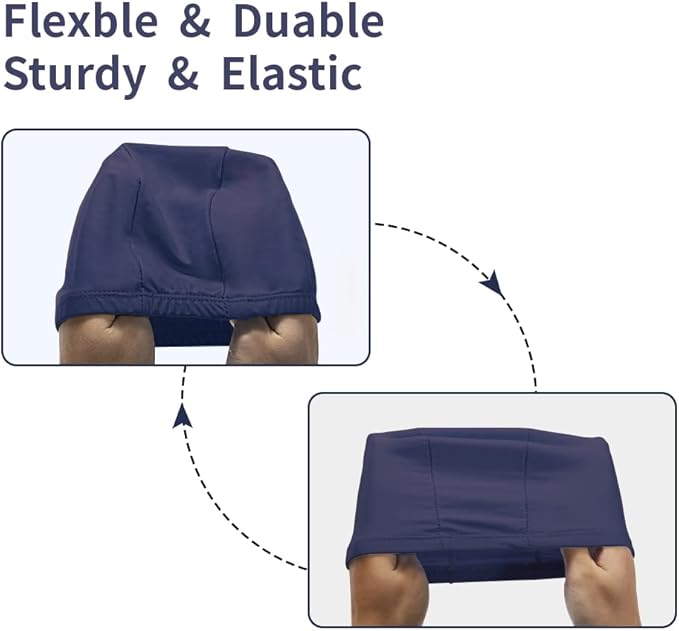 2pcs Cloth Swim Caps for Both Women & Men & Kids Fabric Durable Non-Waterproof Elastic Swimming Pool Cap Bathing Cap for Long and Short Hair