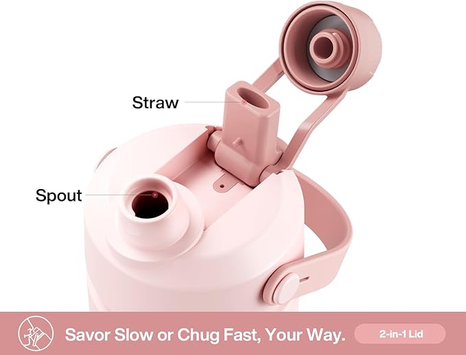 26 oz Insulated Water Bottle with 2-in-1 Straw and Spout Lid, Keep Cold 24H, Leak-Proof, Fits in Car Cup Holder, Stainless Steel Water Bottle for Sports, Travel, and School (Fluttering Amour)