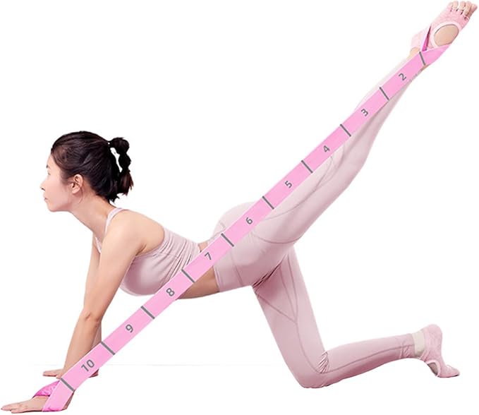 11 Loops Stretch band - Yoga, Pilates, Ballet, and Physical Therapy Stretching strap for Flexibility, Leg Stretching, and Exercise - Durable Stretching equipment for Dance and Fitness