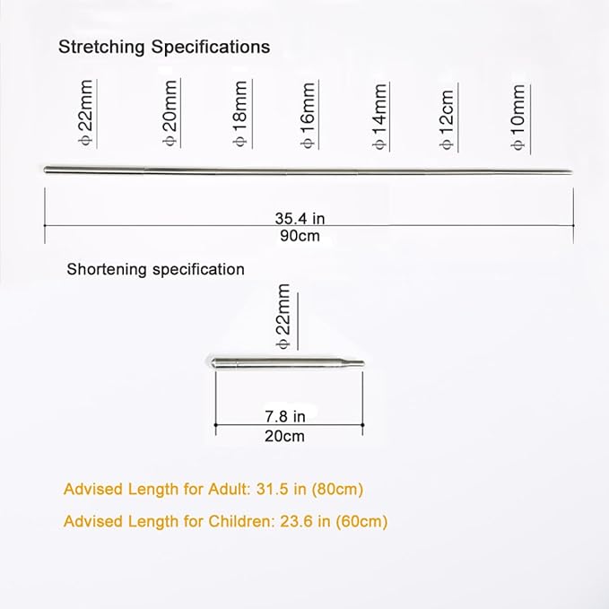 Light Weight Super Endurance Belly Dance Wings Telescopic Stick, Stainless Steel Telescopic Rod Cat Noir Stick