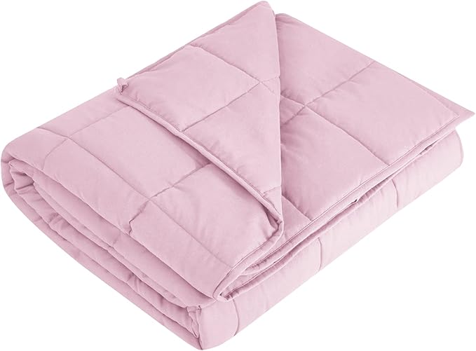 L'AGRATY Weighted Blanket - 48"x72" 20lbs Cooling Breathable Heavy Blanket Microfiber Material with Glass Beads for Adult All-Season Summer Fall Winter Soft Thick Comfort