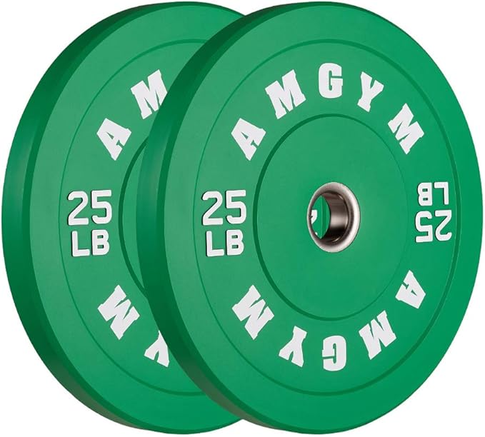 2 Inch Bumper Plates，10-500lbs，Barbell Rubber Olympic Weight Plates Set for Home Gym, Strength Training & Weight Lifting, Multiple Options Colors