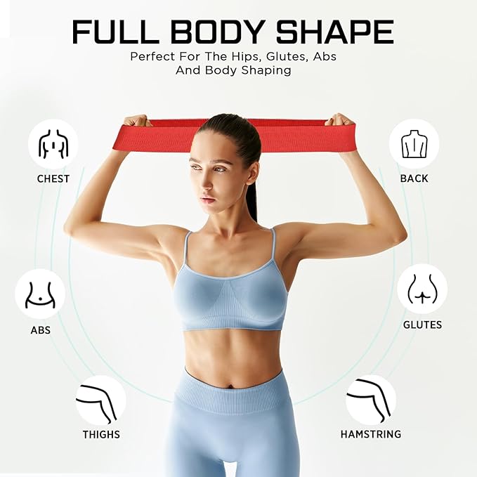 12 Pcs Fabric Resistance Bands for Working Out Booty Workout Stretch Exercise Bands Non Slip for Legs Squat Resistance Loop for Women Men Starter Butt Hip Thigh Fitness