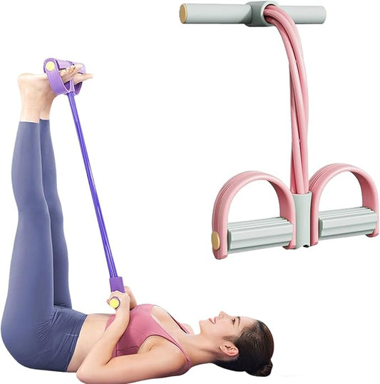 2025 Upgrade Multifunction Tension Rope or Exercise Sit Up Exercise Equipment,Pedal Ankle Puller,Bands-6 Tube Pedal Ankle Puller for Women Men