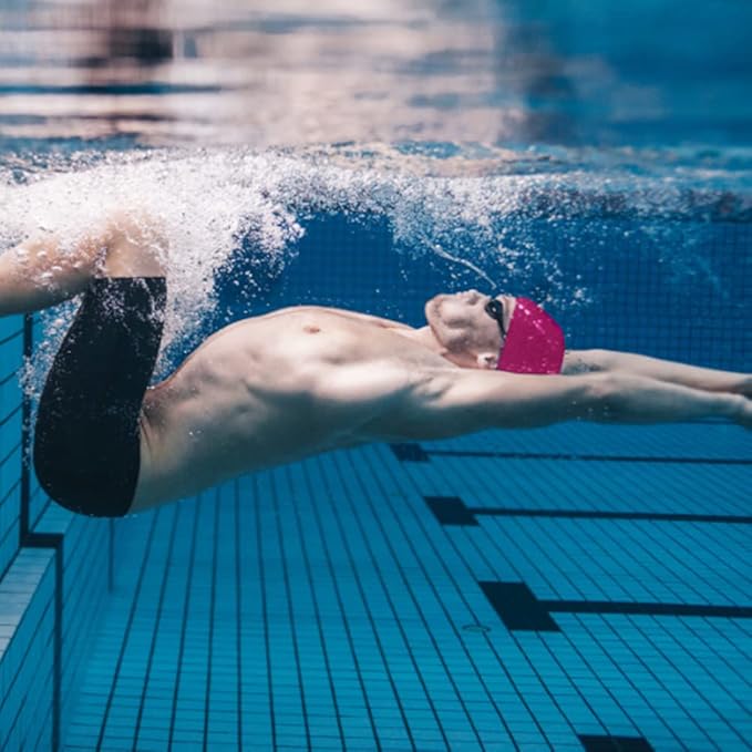 2pcs Cloth Swim Caps for Both Women & Men & Kids Fabric Durable Non-Waterproof Elastic Swimming Pool Cap Bathing Cap for Long and Short Hair