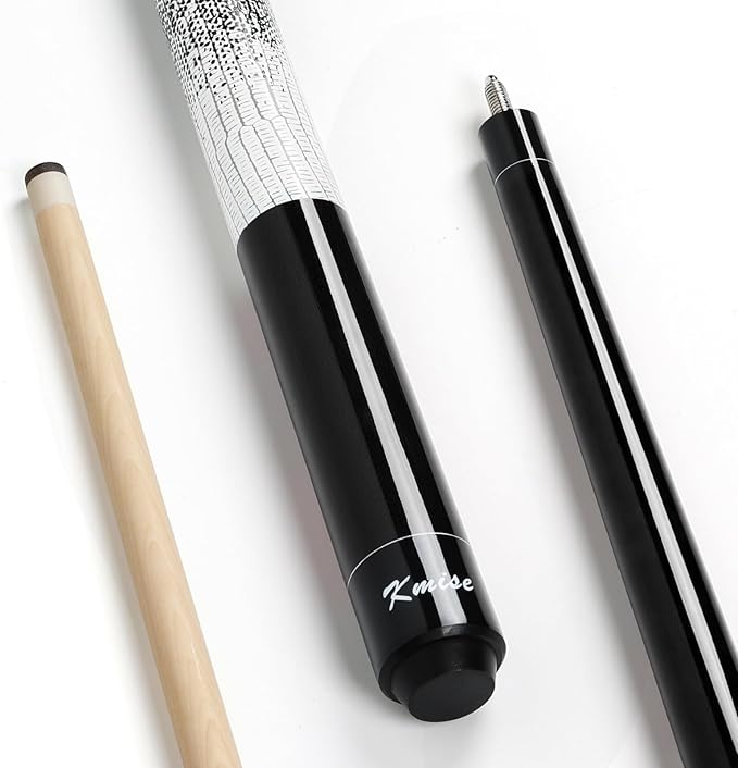 Kmise Professional Low-Deflection Pool Cue Stick, 58'' Canadian Hard Maple Wood Billiard Cue, 13mm Leather Tip, 3D Anti-Slip Grip, Precision Control for Adults/Beginners/Pros