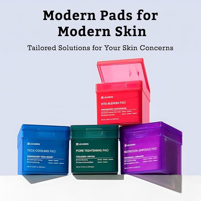 LEADERS Vita Pad - Targeted Solution for Skin Vegan-Certified | Gentle Formula | 80 Pads x 120ml