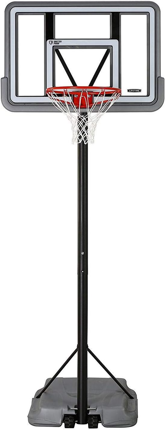 Lifetime 90690 Portable Basketball System, Gray, 44" Polycarbonate Backboard