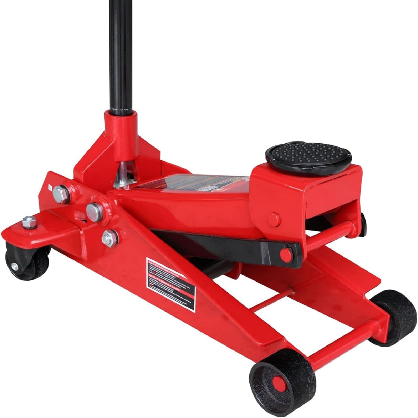 Heavy Duty Hydraulic Car Floor Jack with Quick Lift Pump for All Terrain Vehicles, 3 Ton Capacity, Red