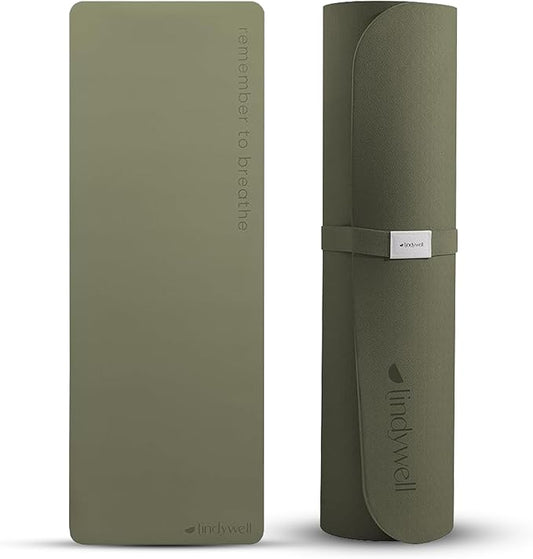 Lindywell Pilates Yoga Workout Mat Non Slip 6mm, 8mm, 10mm Thick - 6ft x 26in