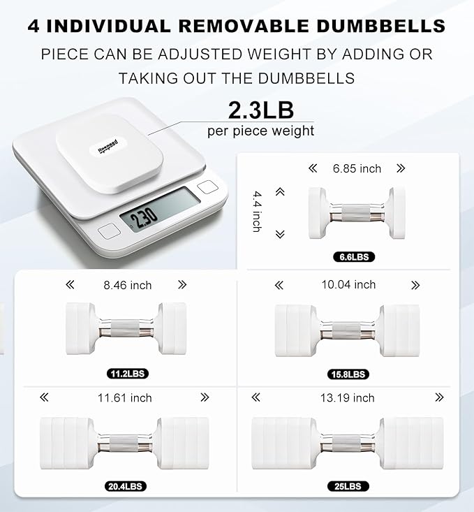 15LB 20LB 50LB Adjustable Dumbbell Set Free Weights Dumbbells Set for Women Men Hand Weights Sets Adjust Dumbbell Weight Sets for Home Gym Exercise Workout Strength Training Equipments