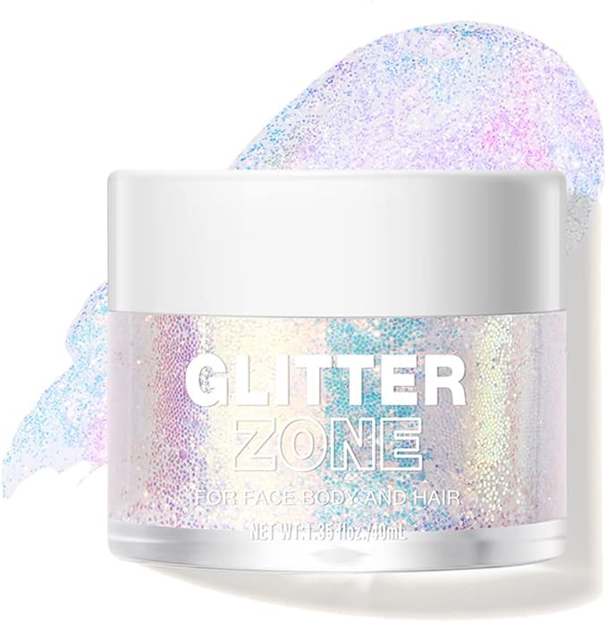 LANGMANNI Holographic Body Glitter Gel for Body, Face, Hair and Lip.Color Changing Glitter Gel Under Light. Vegan & Cruelty Free-1.35 oz (2# Sparkling Pink)