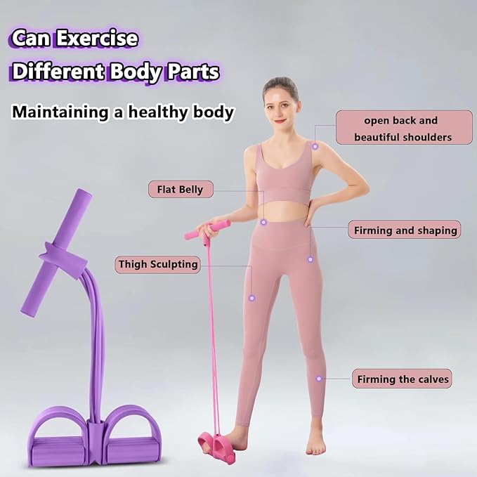 2025 Upgrade Multifunction Tension Rope or Exercise Sit Up Exercise Equipment,Pedal Ankle Puller,Bands-6 Tube Pedal Ankle Puller for Women Men