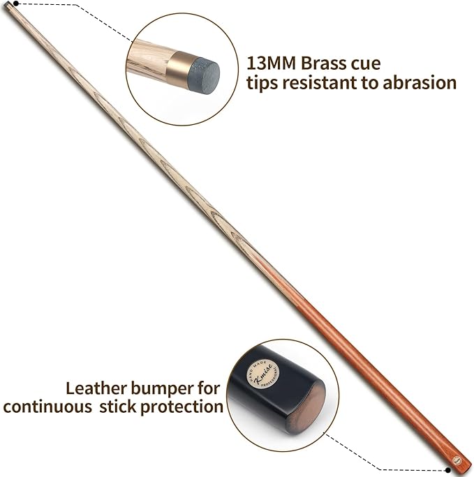 Kmise Pool Cue Sticks, 41"/57??58" Hardwood Pool Cue Set of 4/6/8, 13OZ/20OZ with 13/10 MM Brass Tips, Table Billiard Cue Stick for Bar, Home, Billiard Room