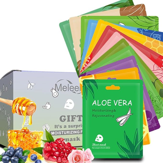 24 Pack Sheet Face Masks Skincare for All Skin Types, Hydrating Face Mask Beauty Suitable for Sensitive Skin, Birthday Party Spa Gift for Kids Teens Girls